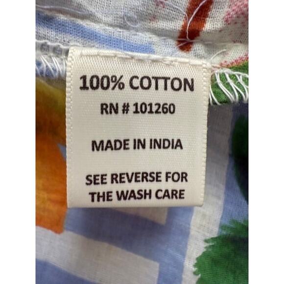 True Destinations Resort Wear Cotton Maxi Dress Tropical Print Tie Shoulder M - Picture 6 of 7